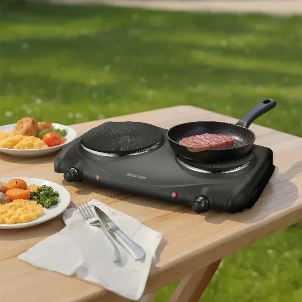اجاق برقی دو شعله گرین لاین مدل Electric Stove (توان ۲۵۰۰ وات) — تصویر ۳