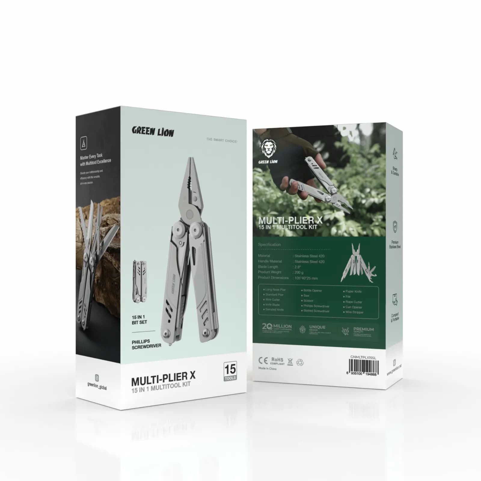 انبردست چندکاره استیل 15 کاره مدل Multi-Plier X گرین لاین — تصویر ۴