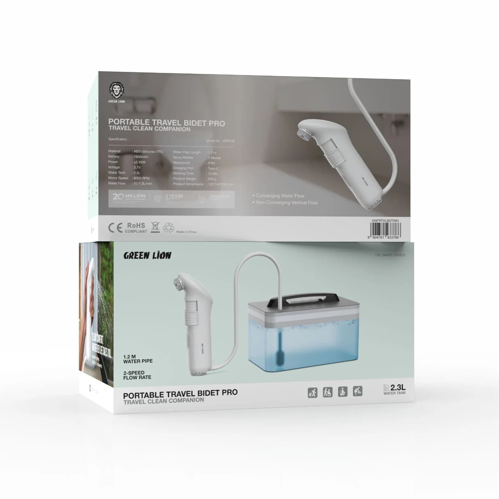 دوش پرتابل مسافرتی مخزن‌دار مدل Portable Travel Bidet Pro گرین لاین — تصویر ۴