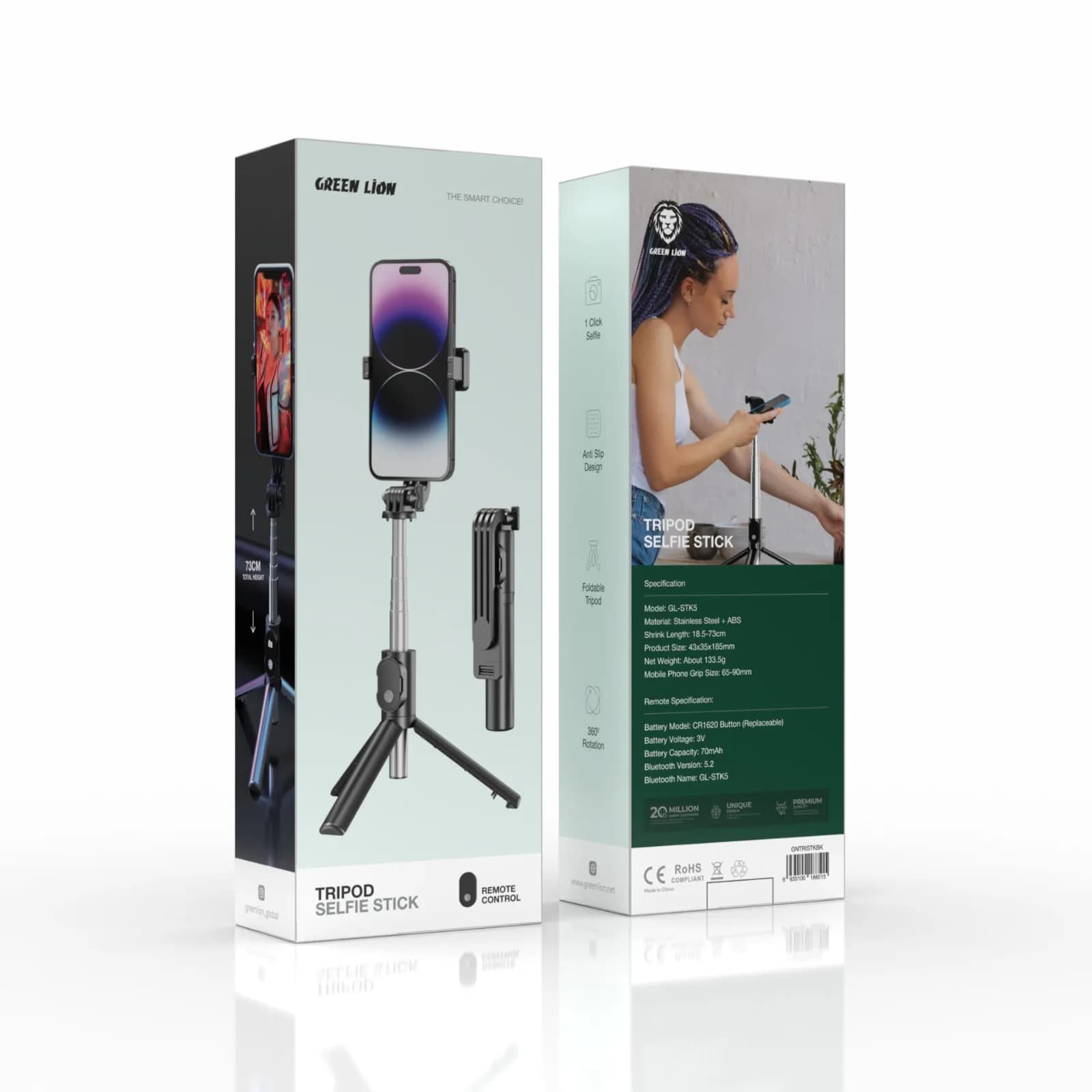 دستگاه سلفی سه‌پایه تاشو مدل Tripod گرین لاین — تصویر ۳