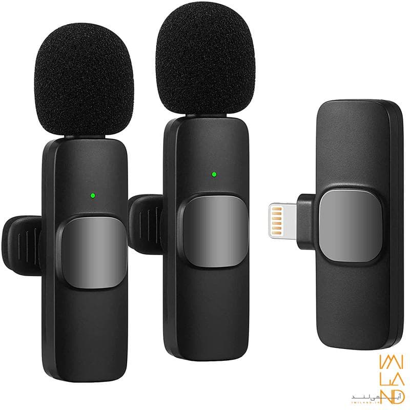 میکروفن یقه ای بی سیم مدل k9 Dual — تصویر ۲