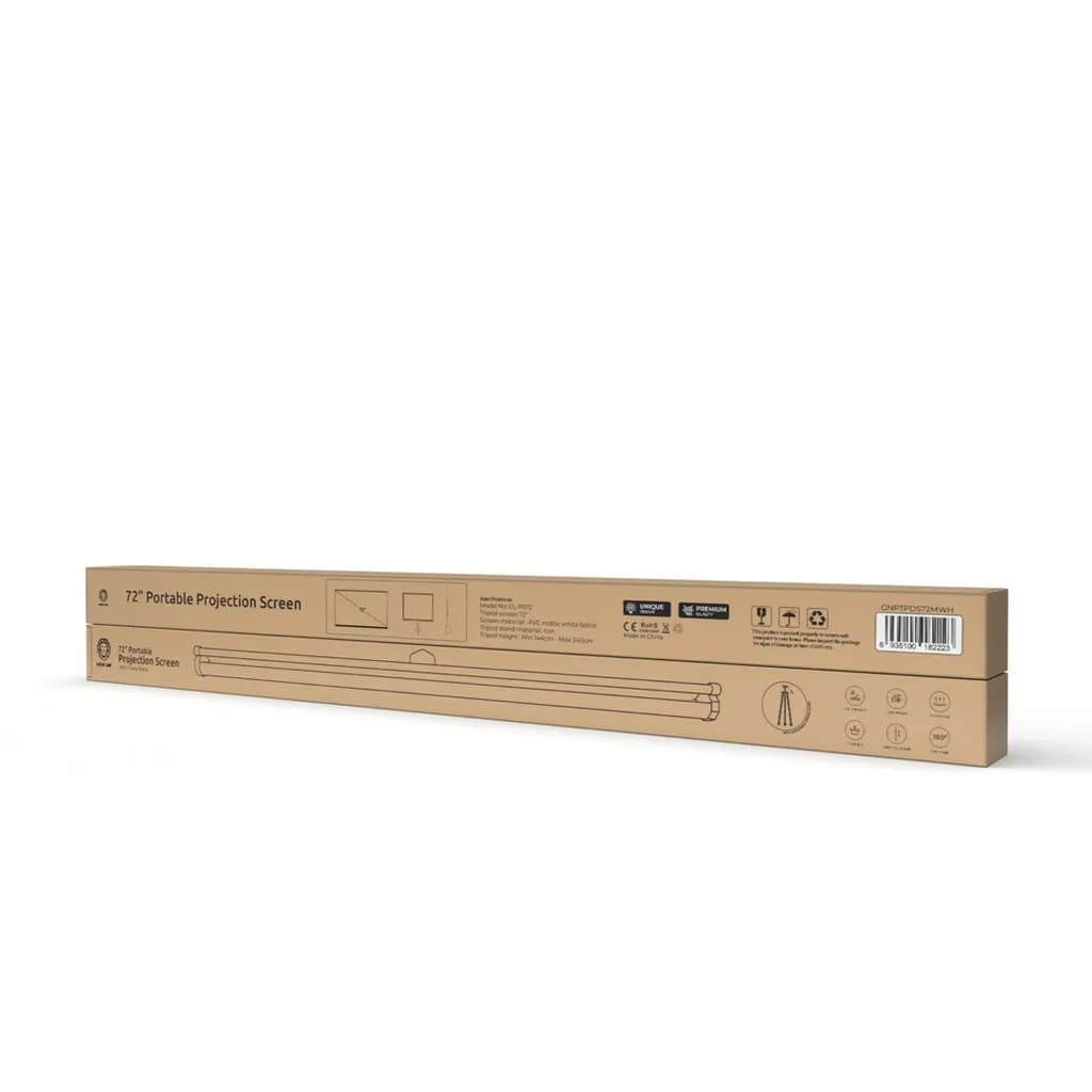 پرده نمایش پروژکتور 72 اینچ مدل PVC Matte White با پایه آهنی قابل تنظیم — تصویر ۲