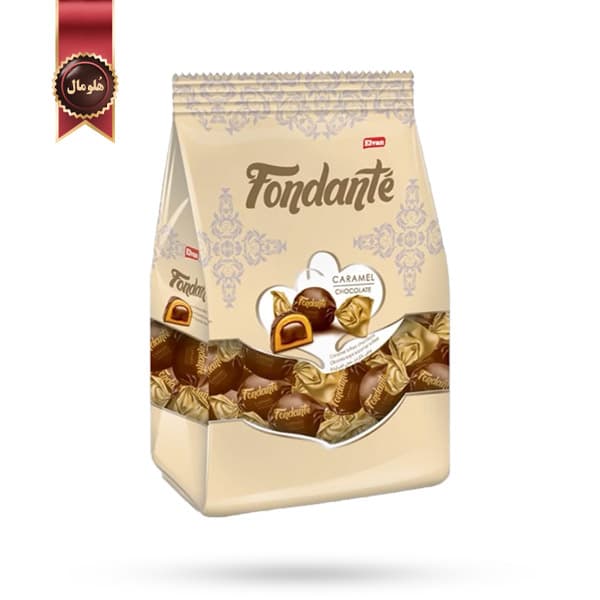 تافی فوندانت الوان Elvan مدل مغز کرم شکلاتی و پوشش کارامل Caramel chocolate وزن 400 گرم (اورجینال)