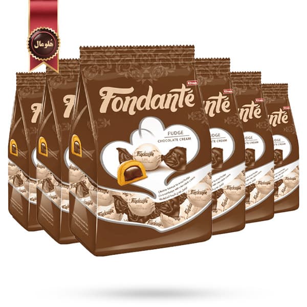 6 بسته تافی فوندانت الوان Elvan مدل کرم شکلات chocolate cream وزن 400 گرم (اورجینال)