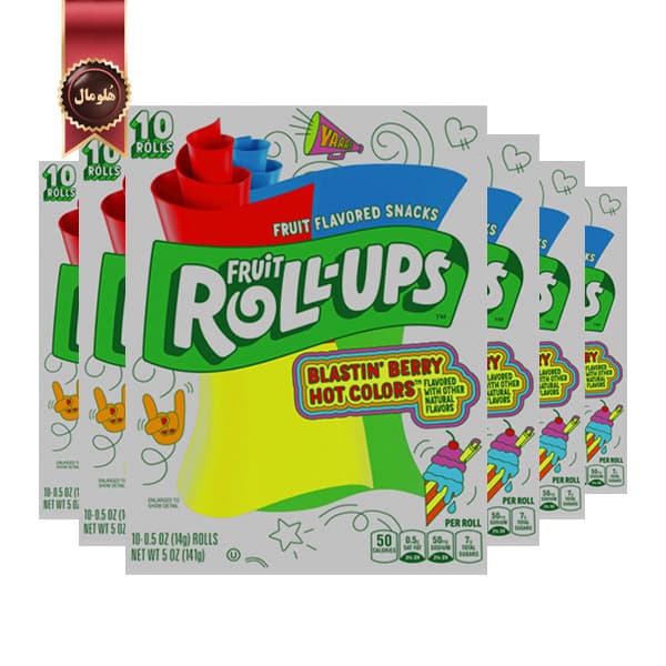 6 بسته رول‌ آپس میوه‌ای بتی کراکر Betty Crocker Roll-Ups طعم توتی Berry پک 10 عددی وزن 141 گرم (اورجینال)