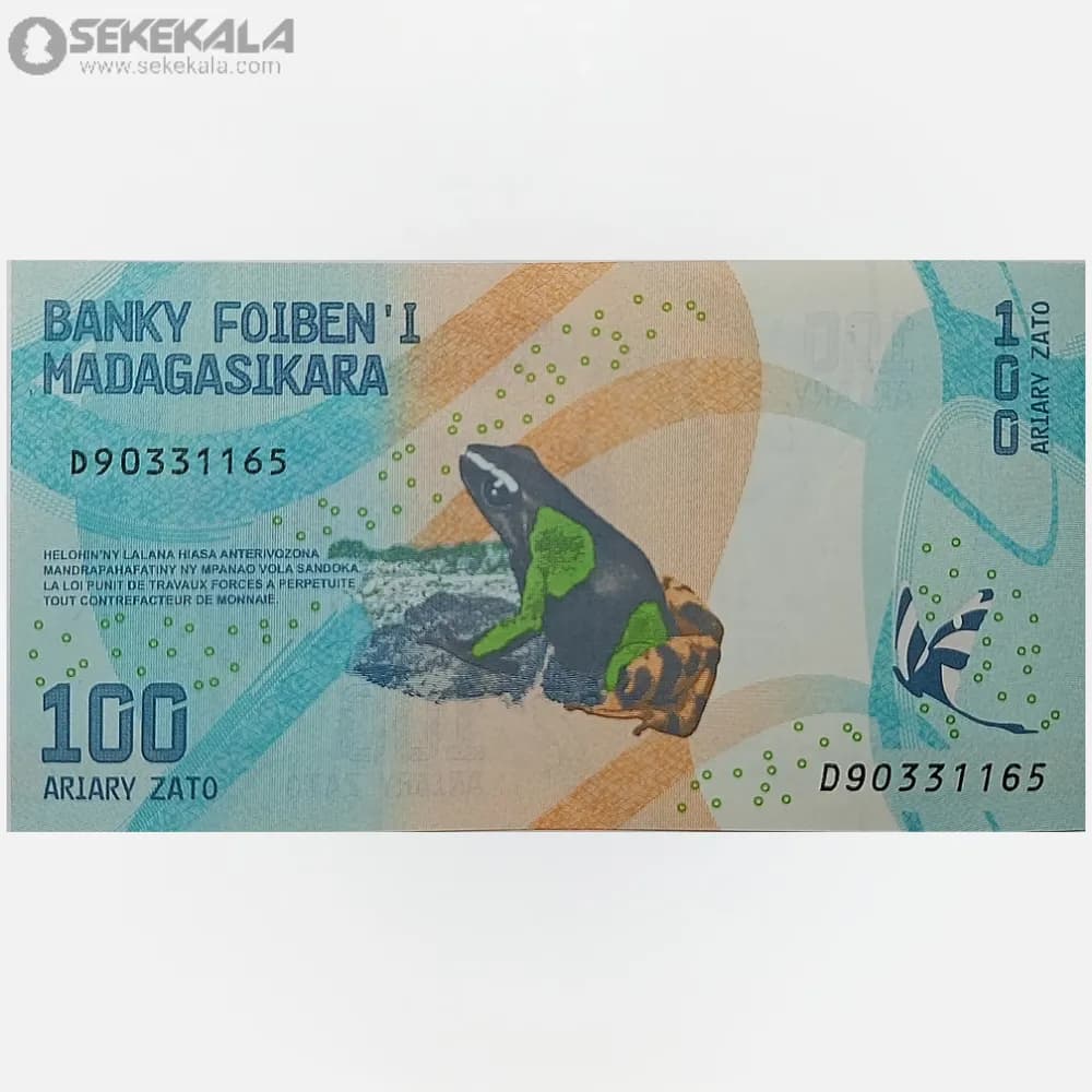 اسکناس 100 آریاری ماداگاسکار 2018 (UNC) — تصویر ۲