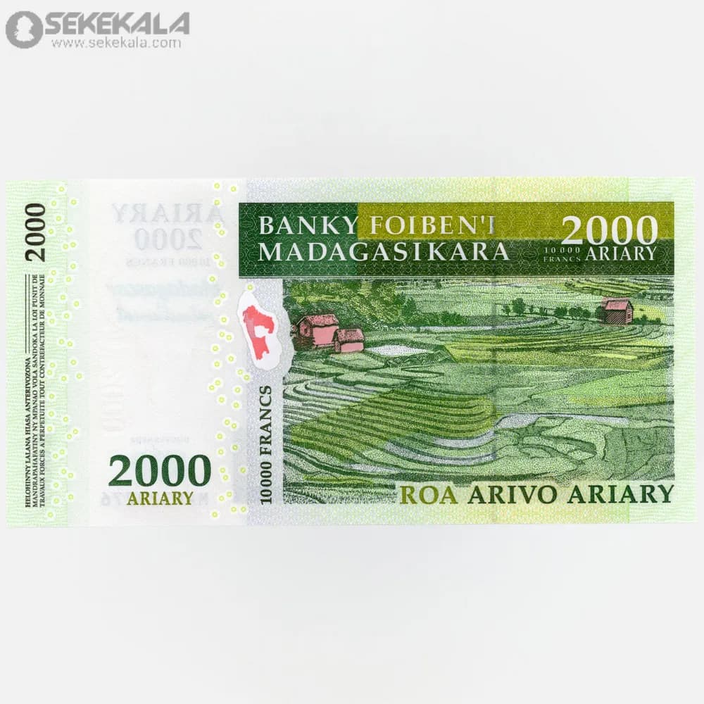 اسکناس 2000 آریاری ماداگاسکار 2007 (UNC) — تصویر ۲