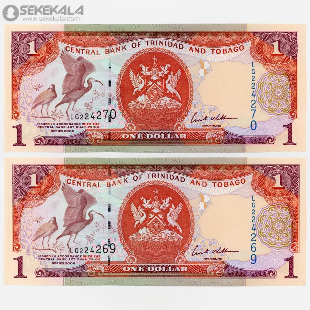جفت اسکناس 1 دلار ترینیداد و توباگو 2006 (UNC)
