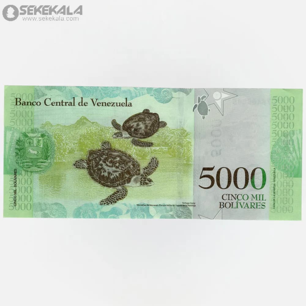 اسکناس 5000 بولیوار ونزوئلا 2017 (UNC) — تصویر ۲