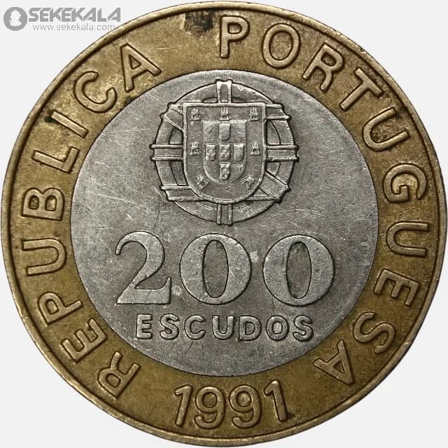 سکه 200 اسکودو دوفلزی پرتغال 1991 — تصویر ۲