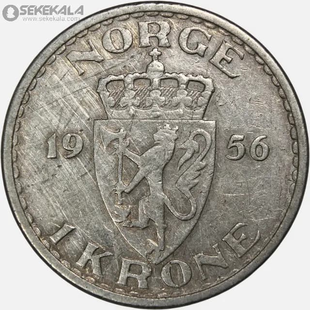 سکه 1 کرون نروژ 1956 (هاکان پنجم)