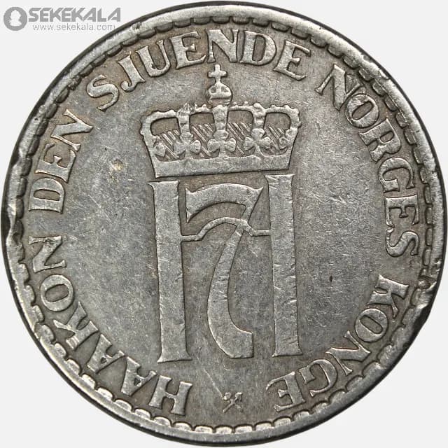 سکه 1 کرون نروژ 1957 (هاکان پنجم) — تصویر ۲