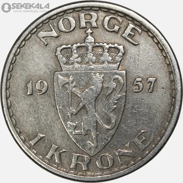 سکه 1 کرون نروژ 1957 (هاکان پنجم)
