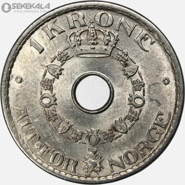 سکه 1 کرون نروژ 1946 (هاکان پنجم)(+AU)