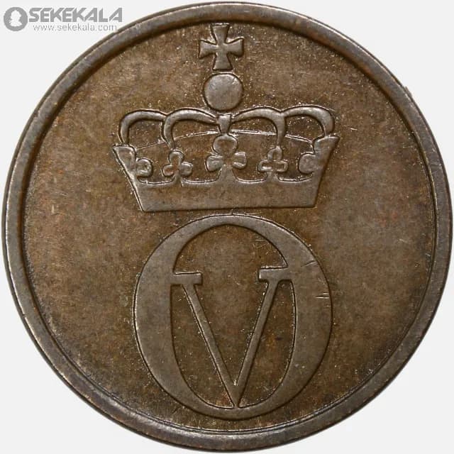 سکه 1 اوره نروژ 1960 (اولاف پنجم) — تصویر ۲