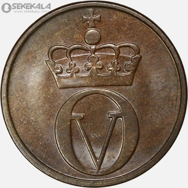 سکه 2 اوره نروژ 1971 (اولاف پنجم)(+AU) — تصویر ۲