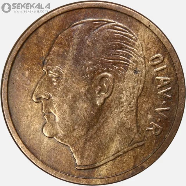 سکه 5 اوره نروژ 1963 (اولاف پنجم) — تصویر ۲