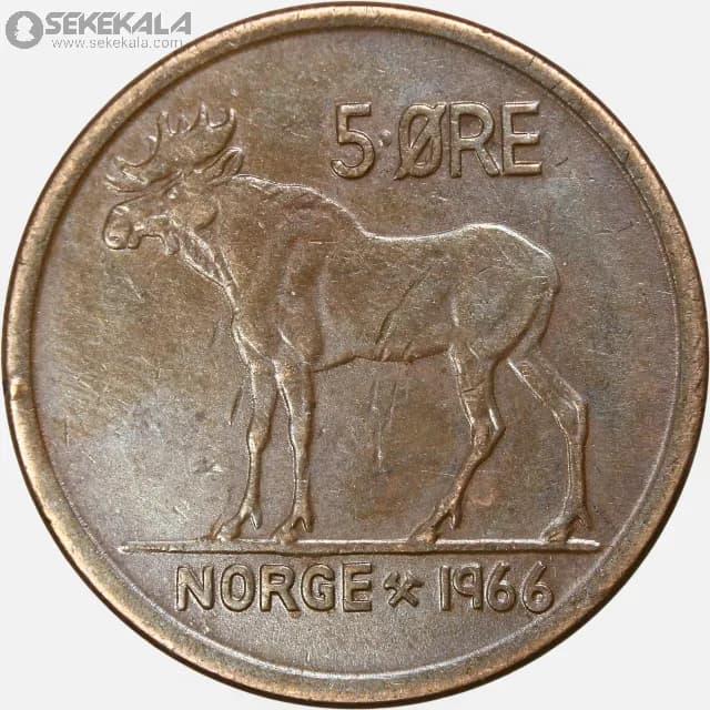سکه 5 اوره نروژ 1966 (اولاف پنجم)
