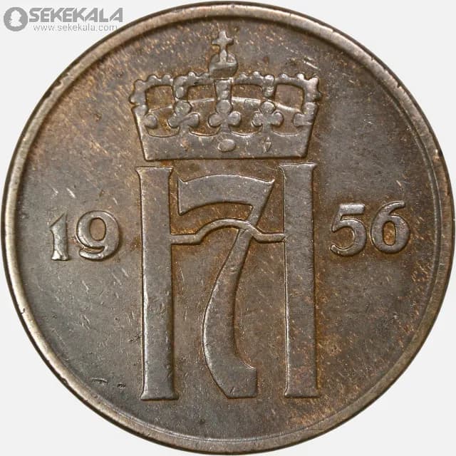 سکه 5 اوره نروژ 1956 (هاکان هفتم)