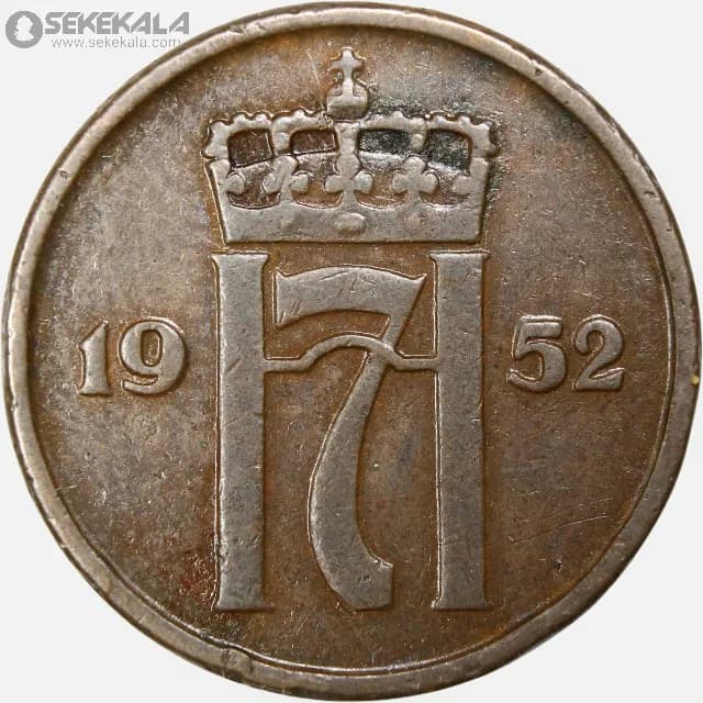 سکه 2 اوره نروژ 1952 (هاکان هفتم)