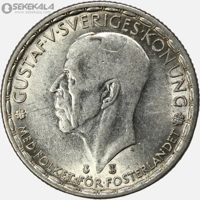 سکه 1 کرون نقره سوئد 1946 (گستاو پنجم)(AU)