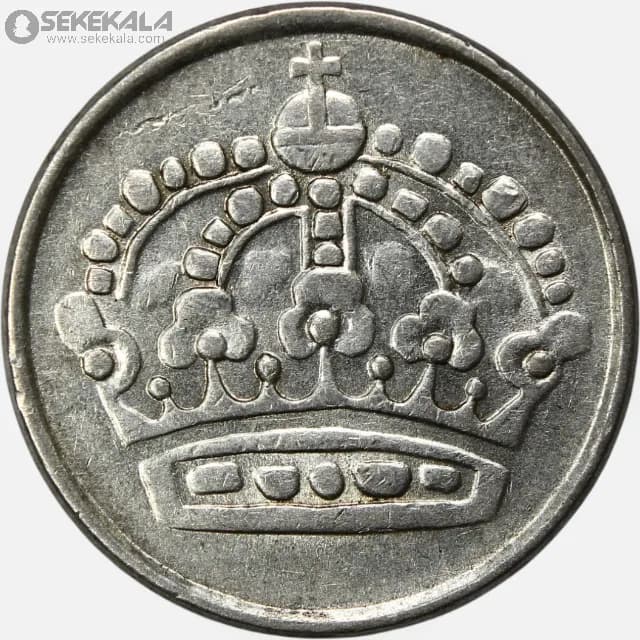 سکه 25 اوره نقره سوئد 1958 (گستاو آدولف ششم)
