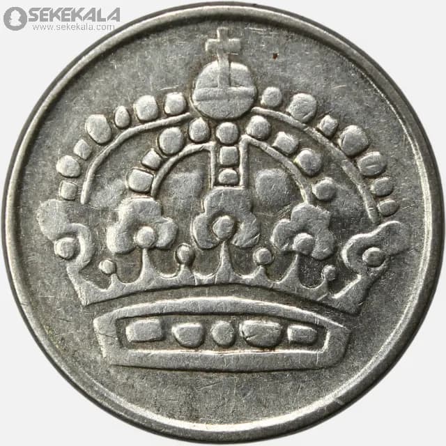 سکه 25 اوره نقره سوئد 1955 (گستاو آدولف ششم)