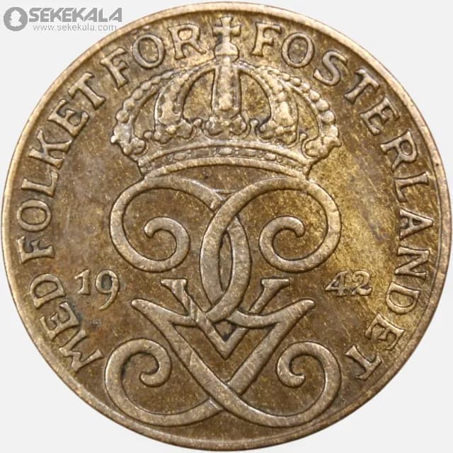 سکه 1 اوره سوئد 1942 (گستاو پنجم)