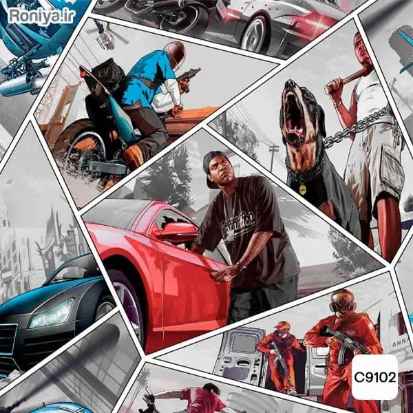 کاغذ دیواری بازی جی تی ای GTA کد C9102