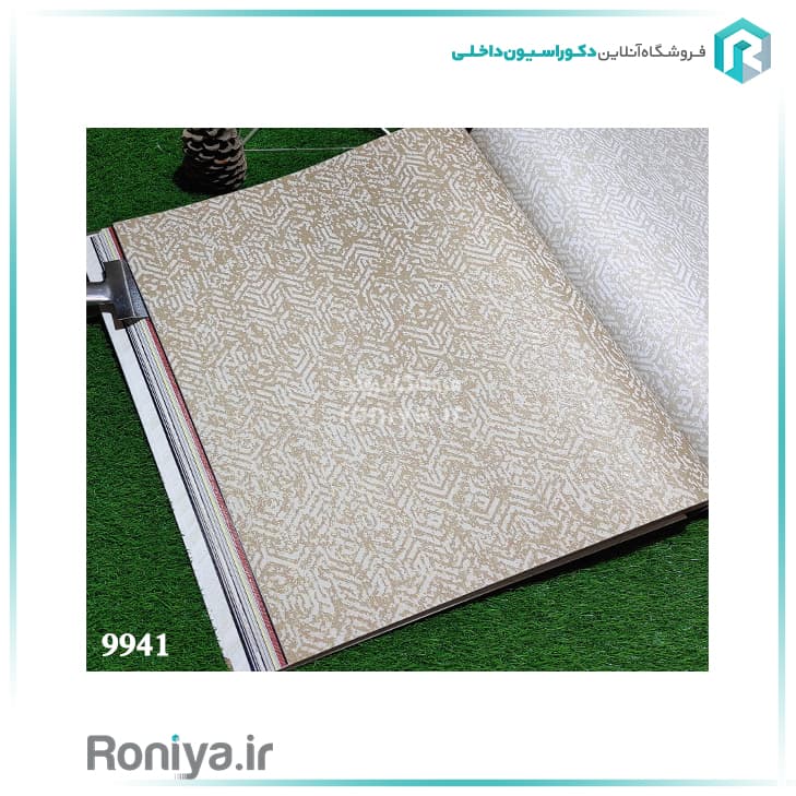 کاغذ دیواری طرح هفت هشتی کرم سفیدCode-9941