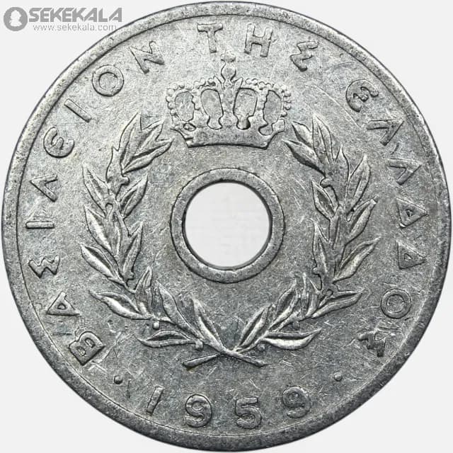 سکه 10 لپتا یونان 1952 (پائول اول) — تصویر ۲