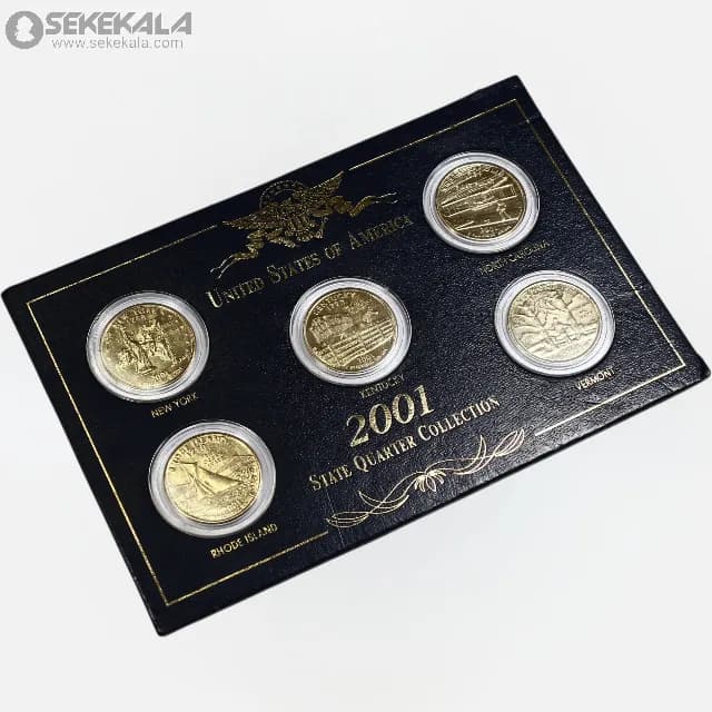 پک سکه های طلایی کوارتر ایالتی آمریکا 2001 — تصویر ۳