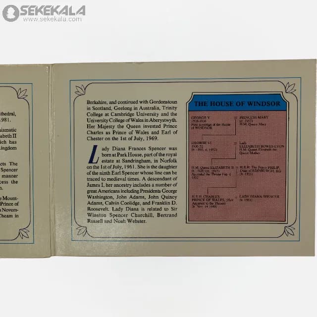 پک سکه طلایی 25 پنس یادبودی انگلیس 1981 ROYAL MINT (ازدواج پرنسس دیانا و چارلز)(UNC) — تصویر ۳