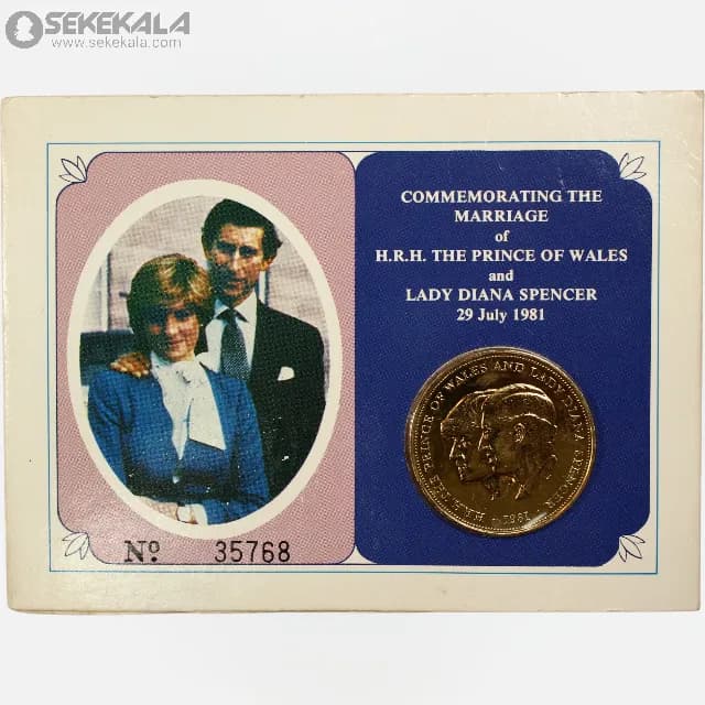 پک سکه طلایی 25 پنس یادبودی انگلیس 1981 ROYAL MINT (ازدواج پرنسس دیانا و چارلز)(UNC)