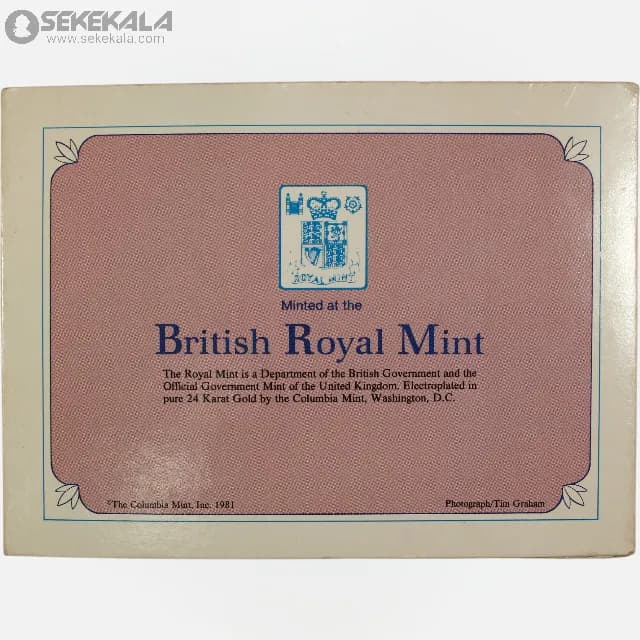 پک سکه طلایی 25 پنس یادبودی انگلیس 1981 ROYAL MINT (ازدواج پرنسس دیانا و چارلز)(UNC) — تصویر ۴