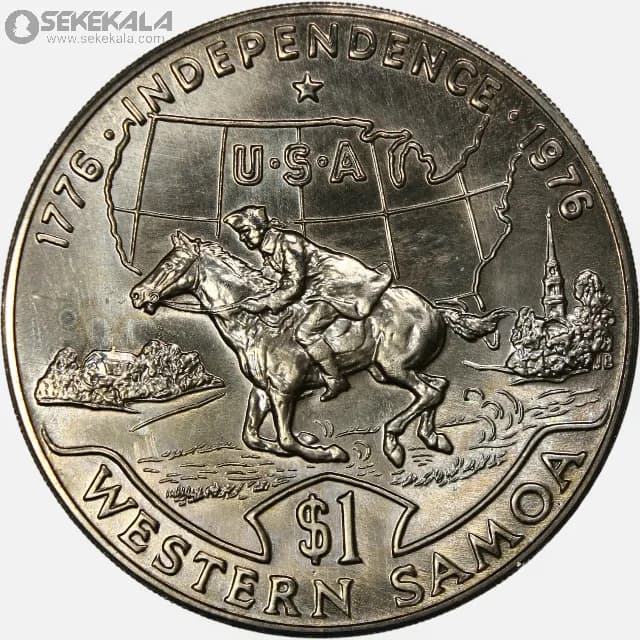 سکه 1 تالا یادبودی ساموآ 1976 (دویستمین سالگرد استقلال آمریکا)(UNC)