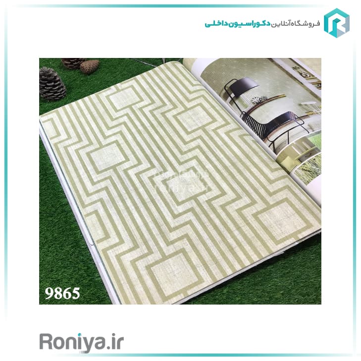 کاغذ دیواری اشکال هندسی کرم و قهوه ایCode-9862 — تصویر ۲