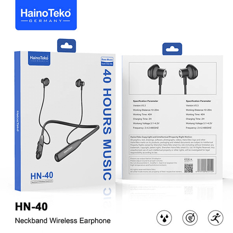 گردنی هاینو تکو مدل HN-40 | هندزفری بلوتوث بیسیم اصلی آلمانی — تصویر ۲
