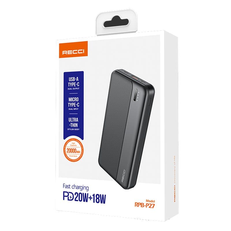 پاوربانک رسی مدل RPB-P27 | فست شارژ 20 هزار — تصویر ۲