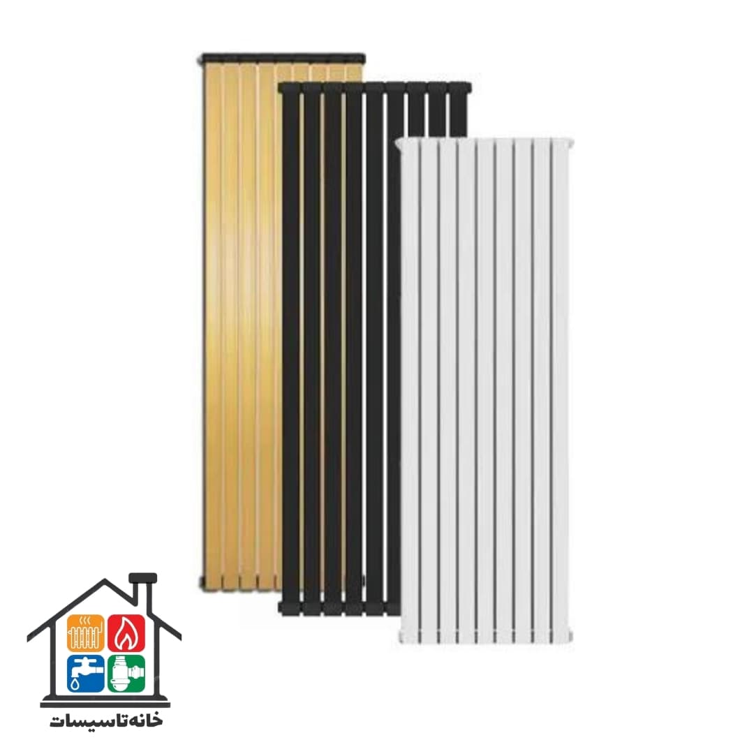 رادیاتور ایستاده آنیت سایز 7 پره مدل پایونیر ورتیکال برلیان رنگ نقره ای شاینی vertical — تصویر ۲