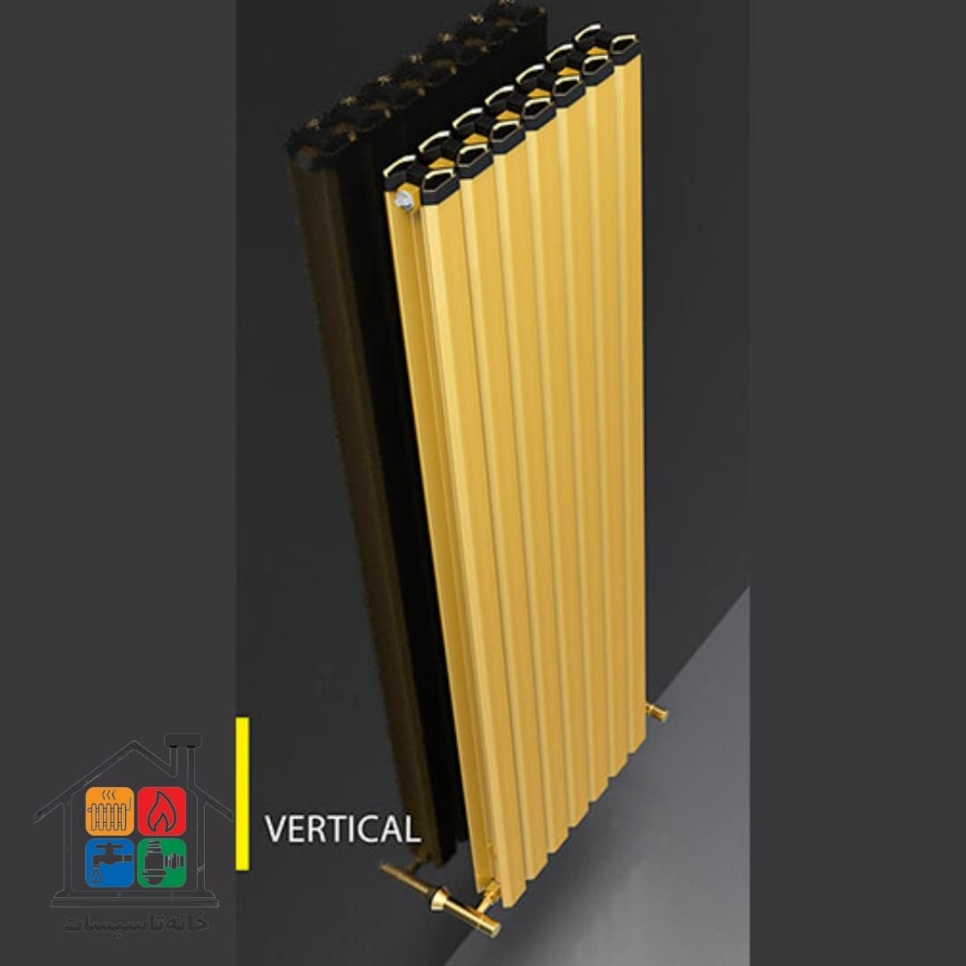 رادیاتور ایستاده آنیت سایز 7 پره مدل پایونیر ورتیکال برلیان رنگ نقره ای شاینی vertical — تصویر ۳