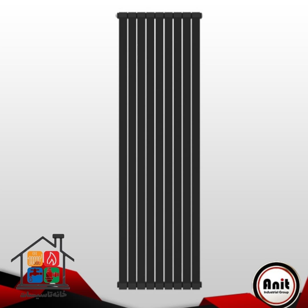 رادیاتور ایستاده آنیت سایز 7 پره مدل پایونیر ورتیکال برلیان رنگ نقره ای شاینی vertical — تصویر ۵