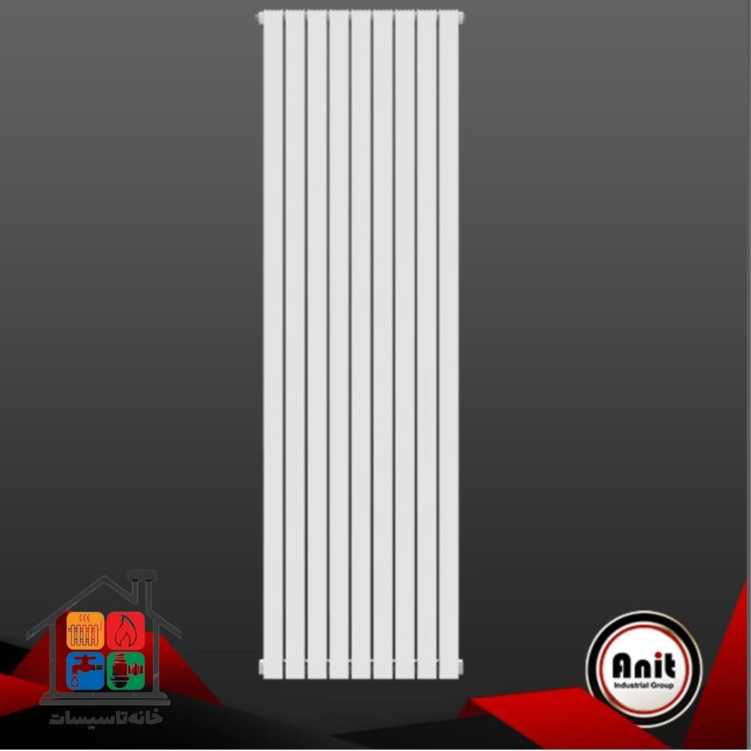 رادیاتور ایستاده آنیت سایز 7 پره مدل پایونیر ورتیکال برلیان رنگ نقره ای شاینی vertical — تصویر ۴