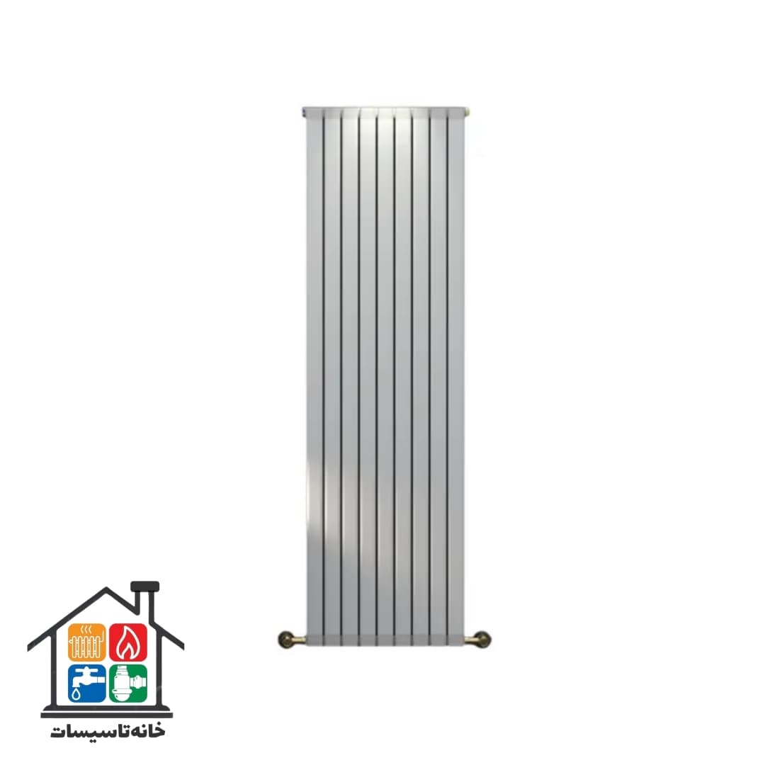 رادیاتور ایستاده آنیت سایز 7 پره مدل پایونیر ورتیکال برلیان رنگ نقره ای شاینی vertical