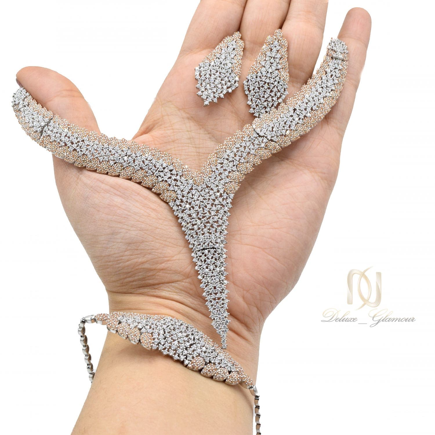سرویس نقره زنانه پر نگین جواهری ns-n523 — تصویر ۳