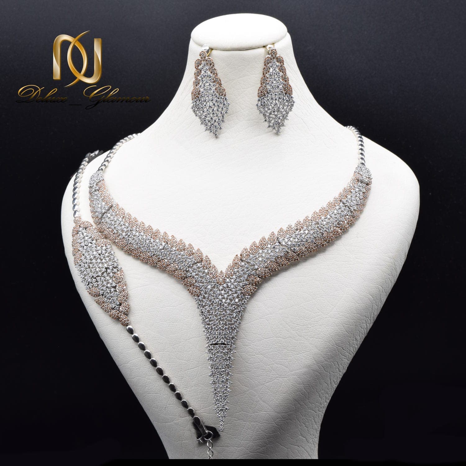 سرویس نقره زنانه پر نگین جواهری ns-n523 — تصویر ۲