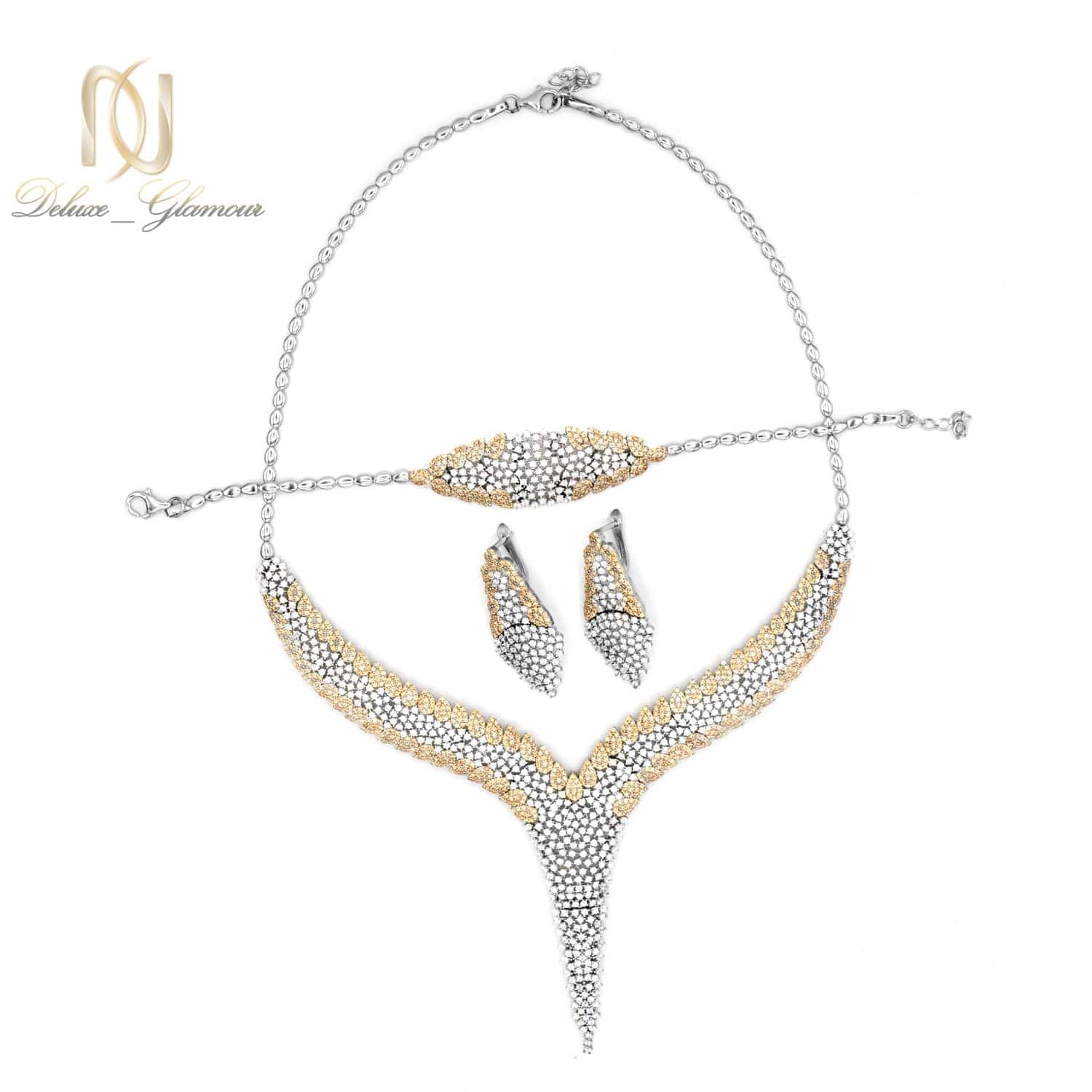 سرویس نقره زنانه پر نگین جواهری ns-n523