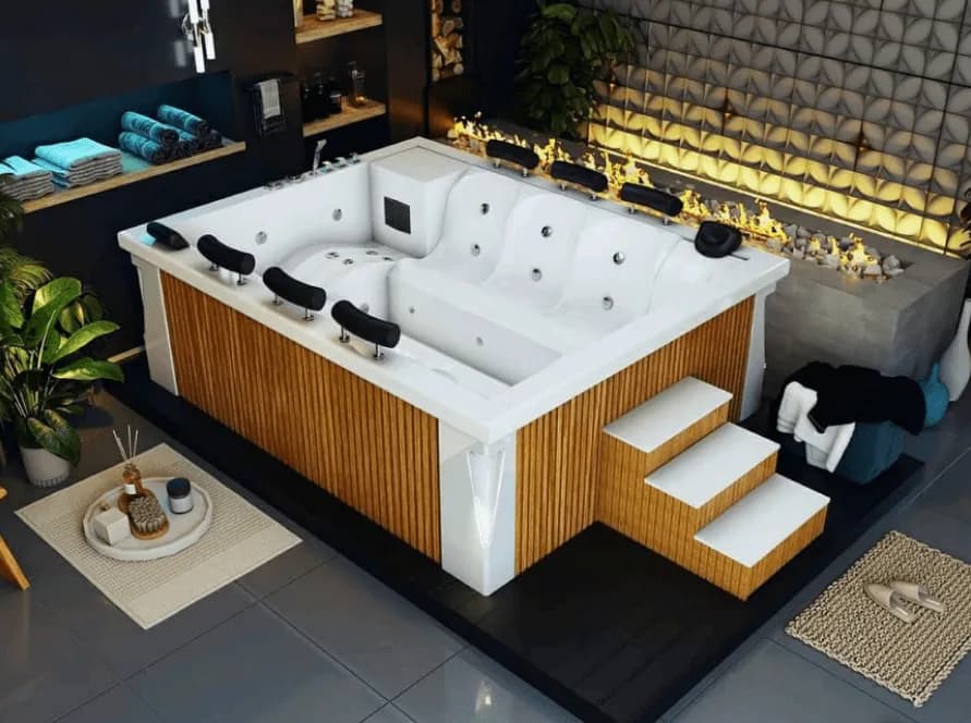 جکوزی جزیره‌ای هشت نفره آرکا مدل A-JA218 ابعاد 120*183*260 — تصویر ۲