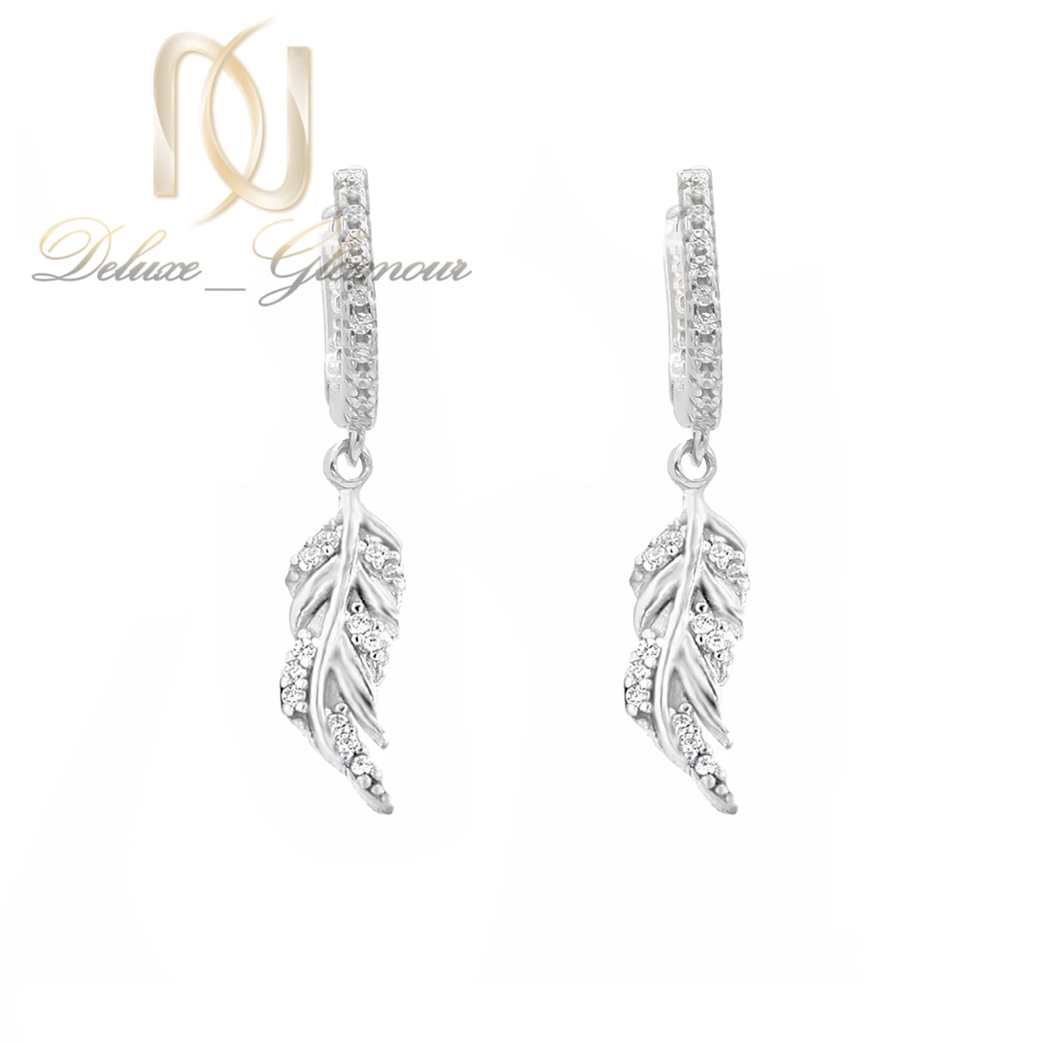 گوشواره نقره زنانه آویزدار طرح برگ ظریف ER-N375