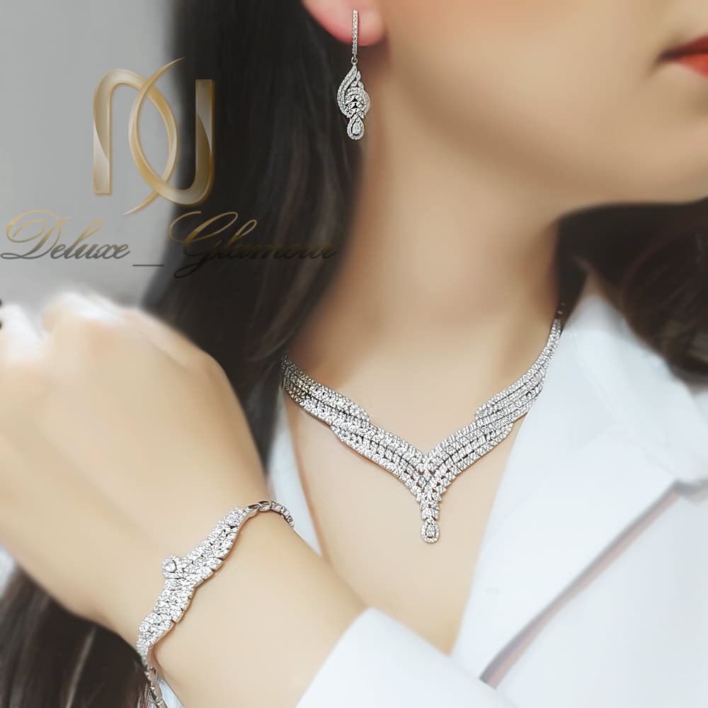 سرویس نقره زنانه مجلسی نگین دار طرح موج ce-n133 — تصویر ۳